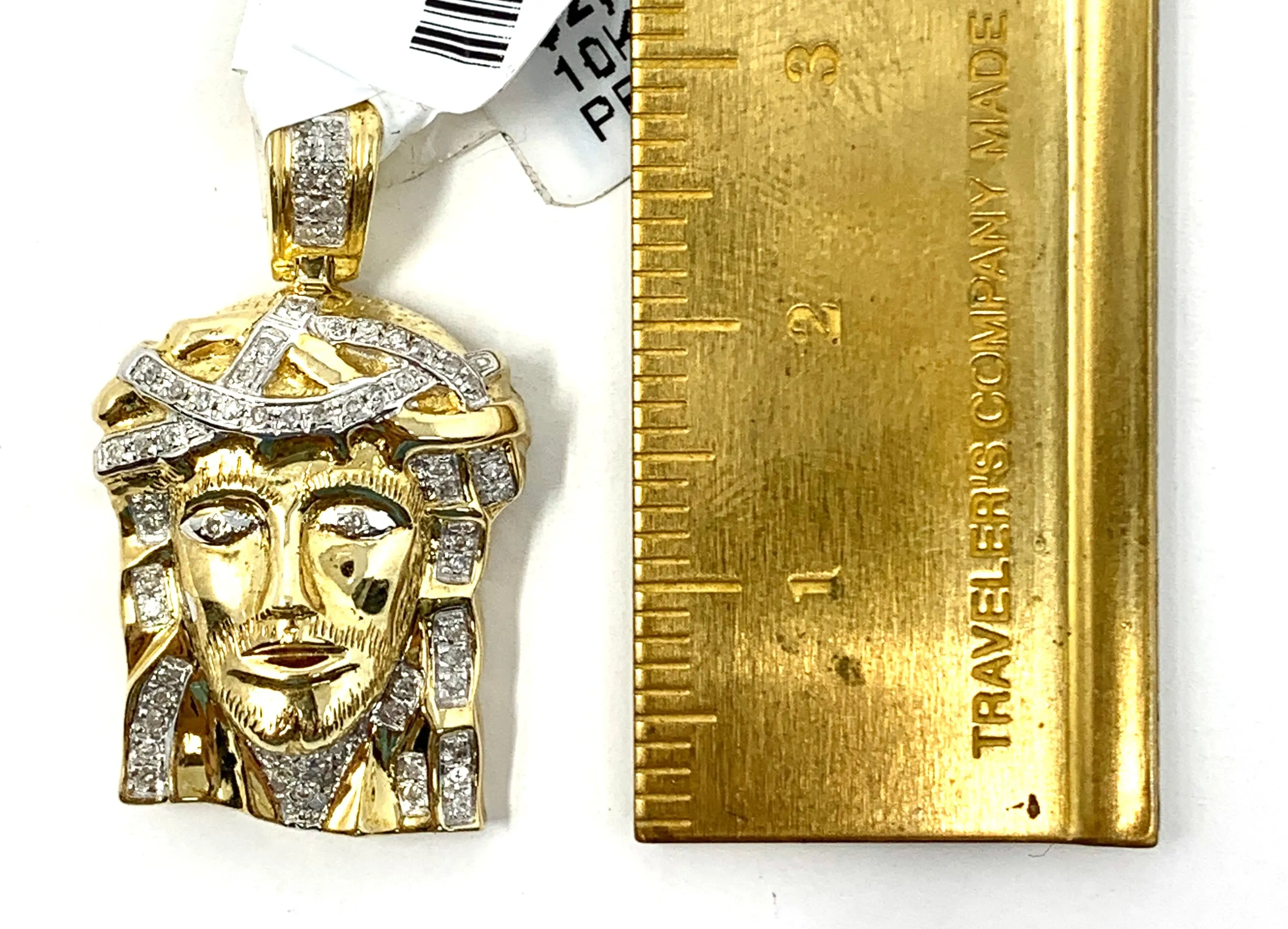 10K 0.28CT Yellow Gold Jesus Pendant Charm