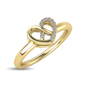 10K Yellow Gold Diamond Accent Heart Ring