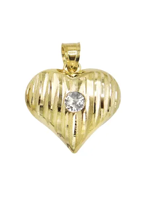 10K Yellow Gold Heart Pendant | Customizable Size