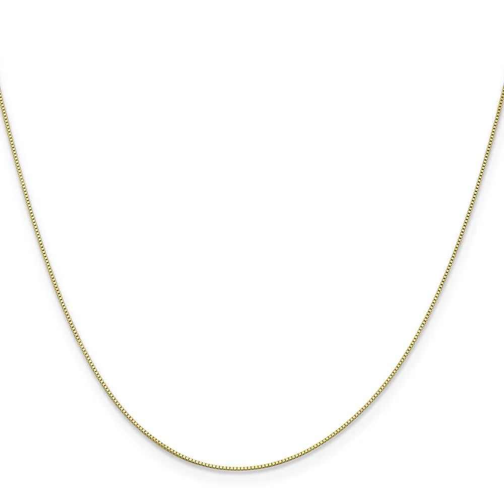 10KT Yellow Gold 20-inch 0.5MM Box Pendant Chain