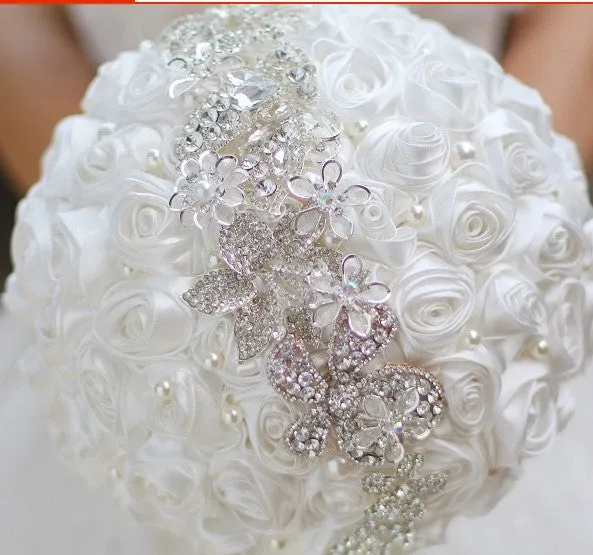 10pcs Satin Rose Brooch Bouquet PACK- 002