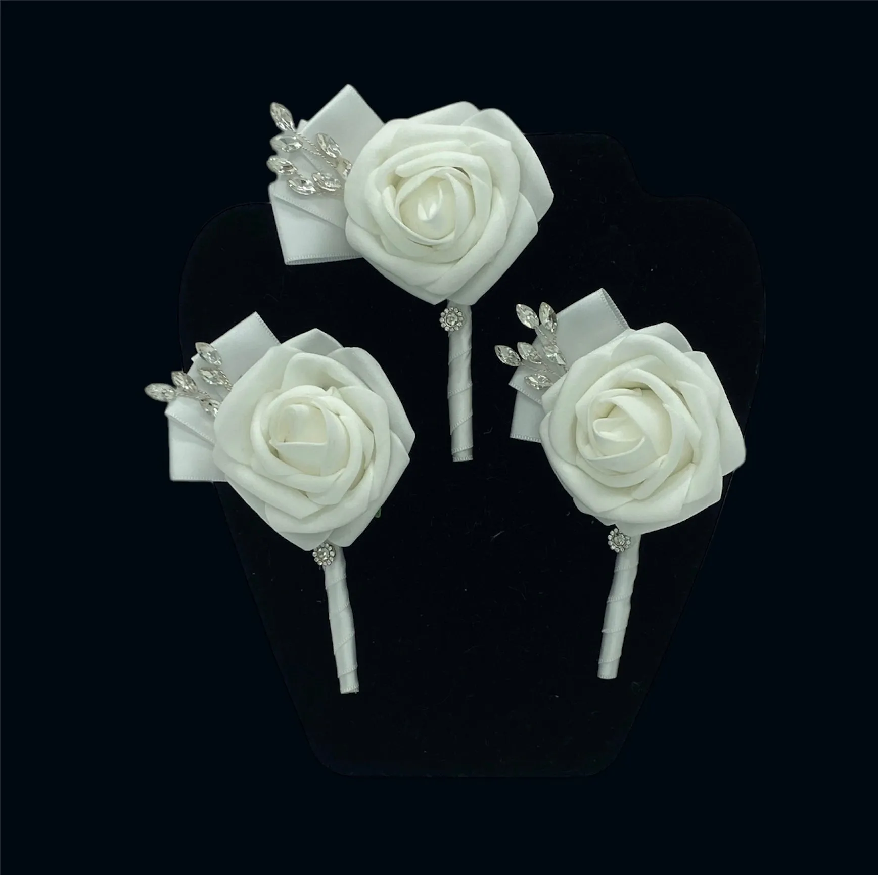 10pcs Satin Rose Brooch Bouquet PACK- 002