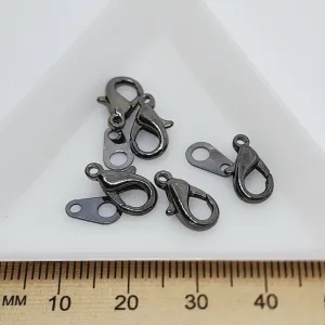 13mm Parrot Clasp & Tags (10) - Black Nickel