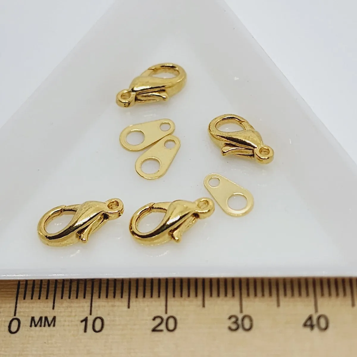 13mm Parrot Clasp & Tags (10) - Gold