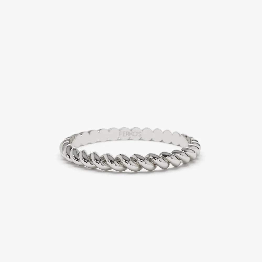 14K 2MM Twisted Rope Ring