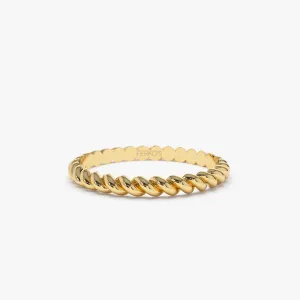 14K 2MM Twisted Rope Ring