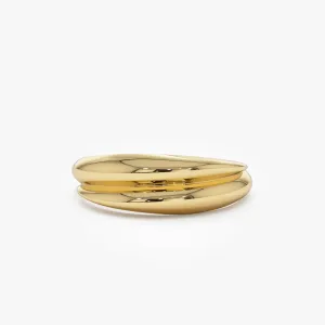 14k Dome Dual Band Stackable Statement Ring