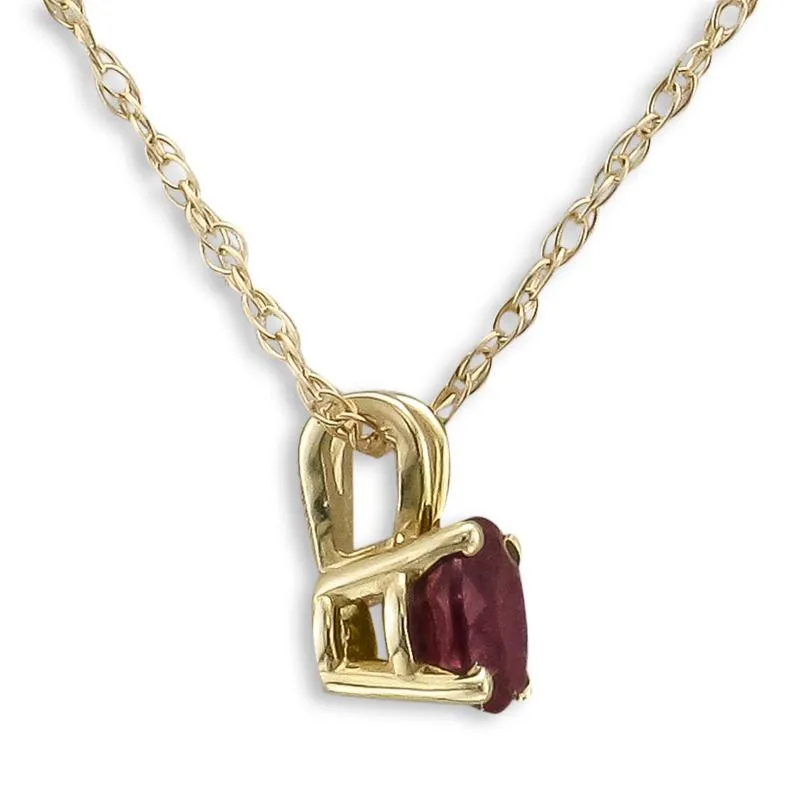 14KT GOLD 1/3 CTW ROUND RUBY NECKLACE