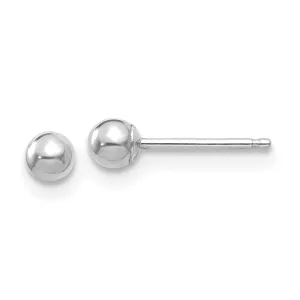 14KT White Gold 3MM Ball Stud Earrings