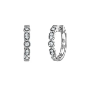 1/6 CTW Diamond Hoop Earrings in 10KT White Gold