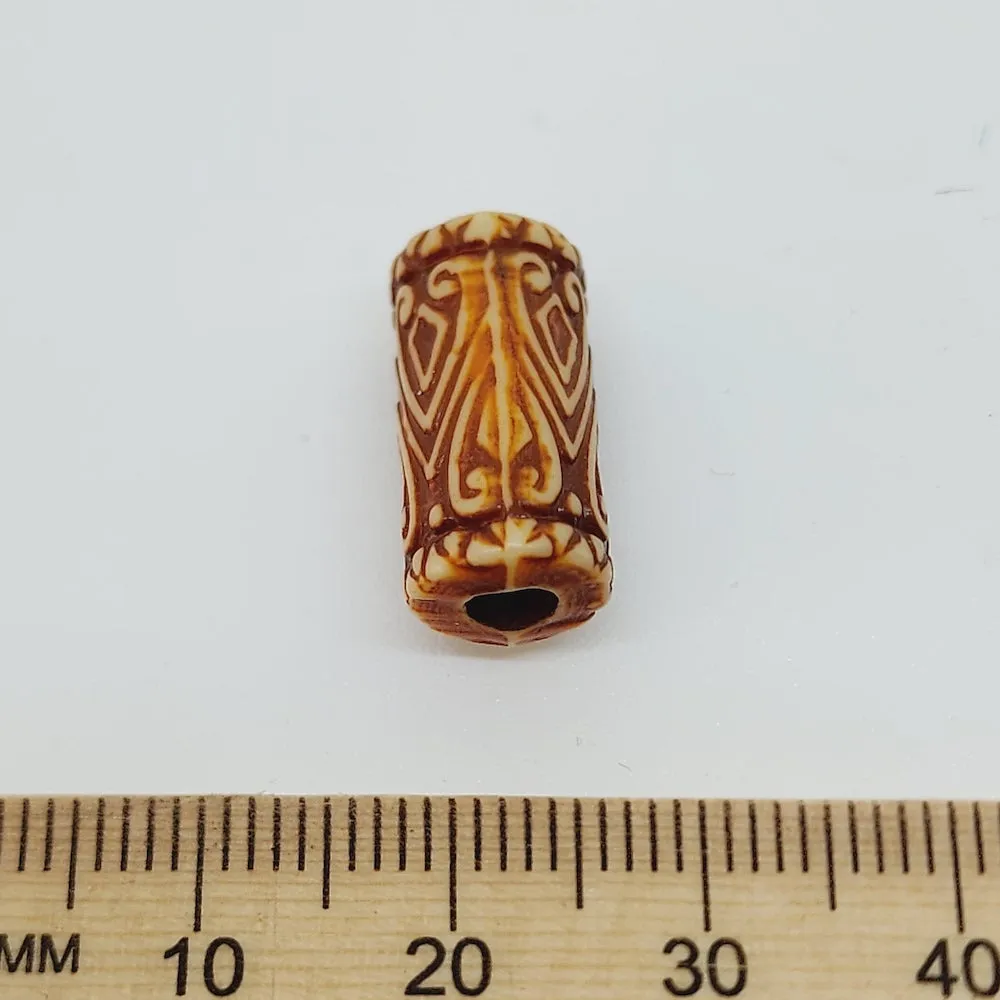 17x8.5mm Tube (10) - Browns - Persian Style Vintage Beads