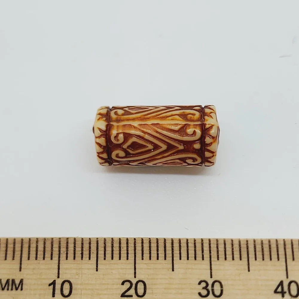 17x8.5mm Tube (10) - Browns - Persian Style Vintage Beads