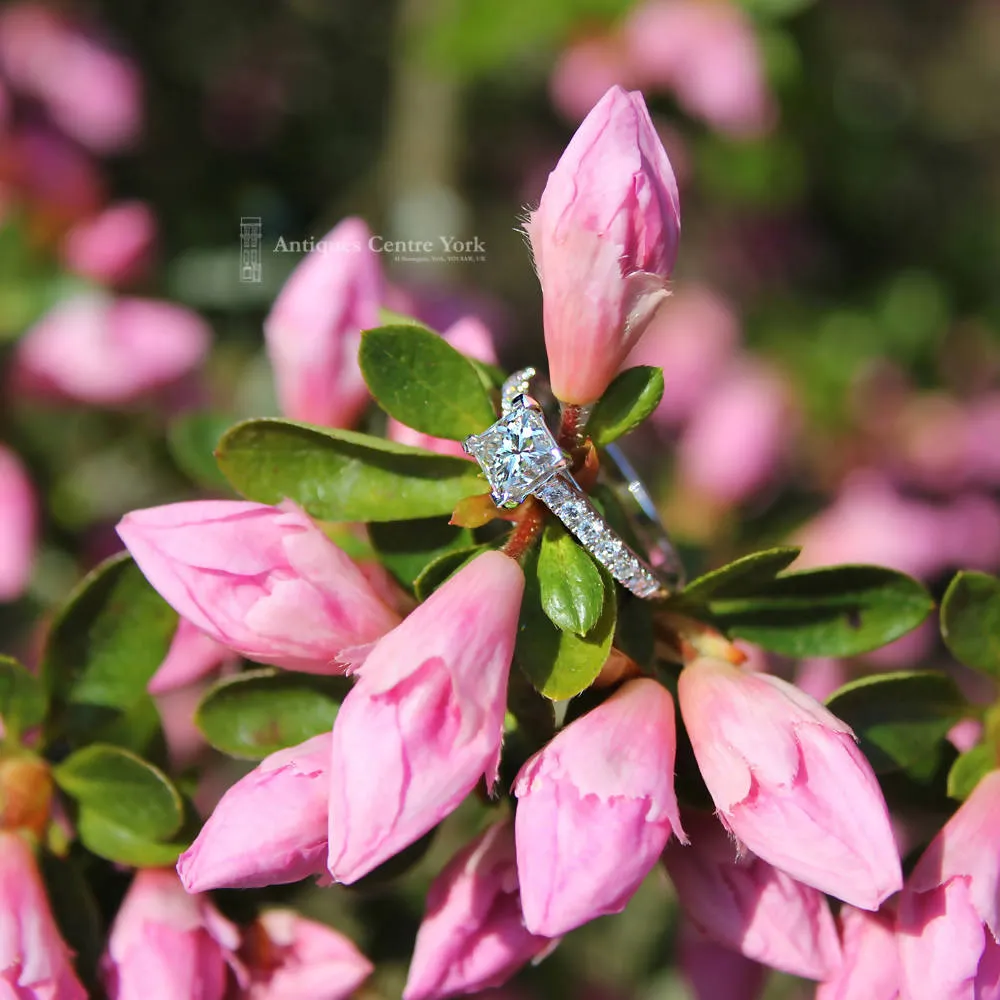 18ct White Gold Certified Princess-Cut Diamond 1.06ct Solitaire Ring