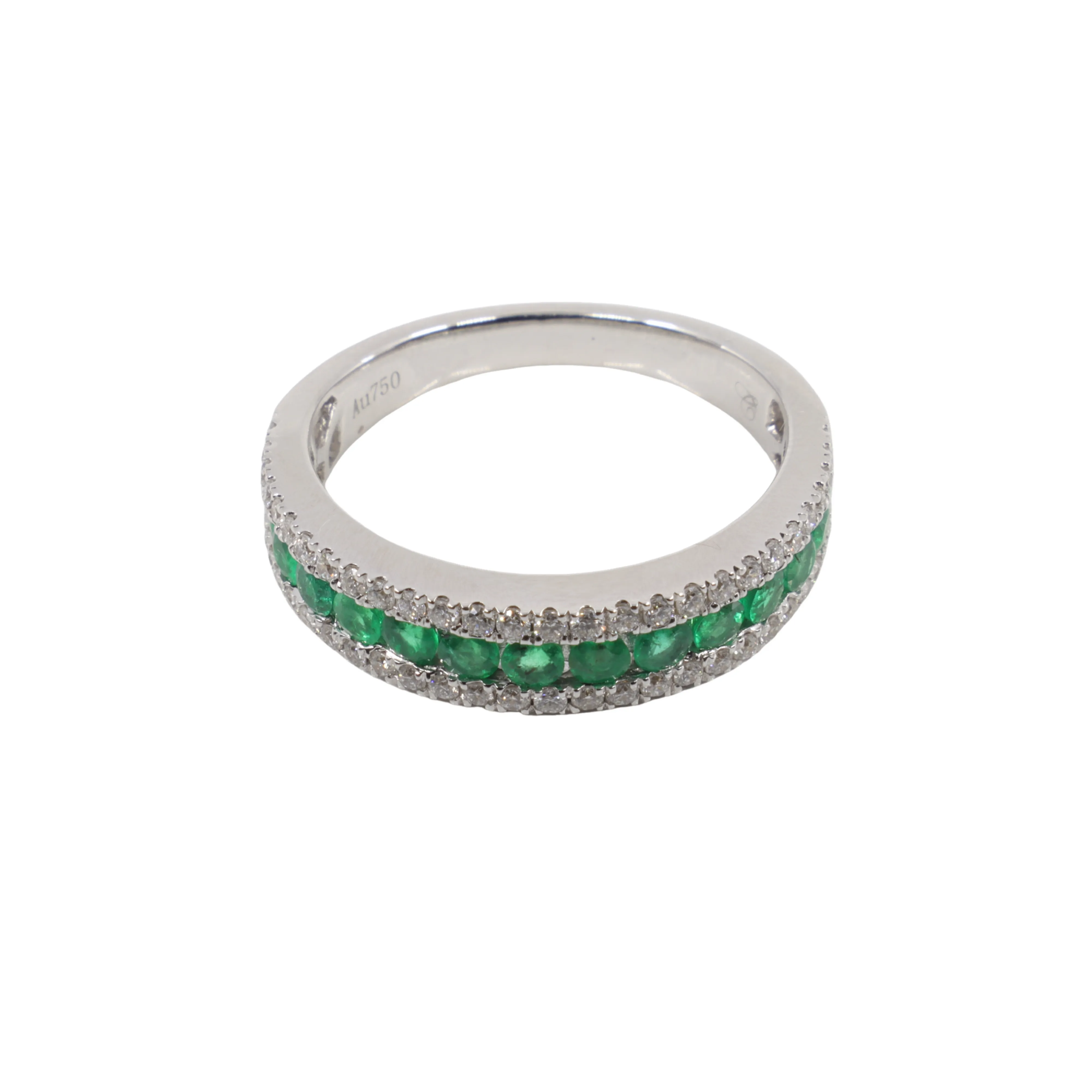 18K White Gold 0.53ct Emerald and Diamond Ring - 20753900