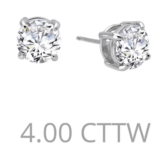 4 cttw Simulated Diamond Post Earrings