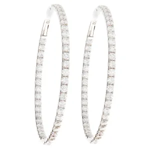 4ct 18k white gold diamond inside outside hoops