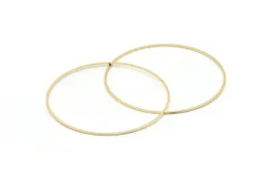 65mm Circle Connectors - 4 Gold Plated Brass Circle Connectors (65x1x1mm) Bs 1104 Q0696