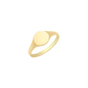 9CT GOLD BABIES' PLAIN ROUND SIGNET RING