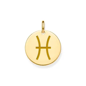 9CT GOLD PISCES ZODIAC PENDANT