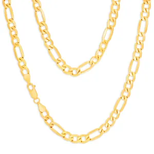 9ct Yellow Gold Silver Filled 55cm Figaro Chain 150 Gauge