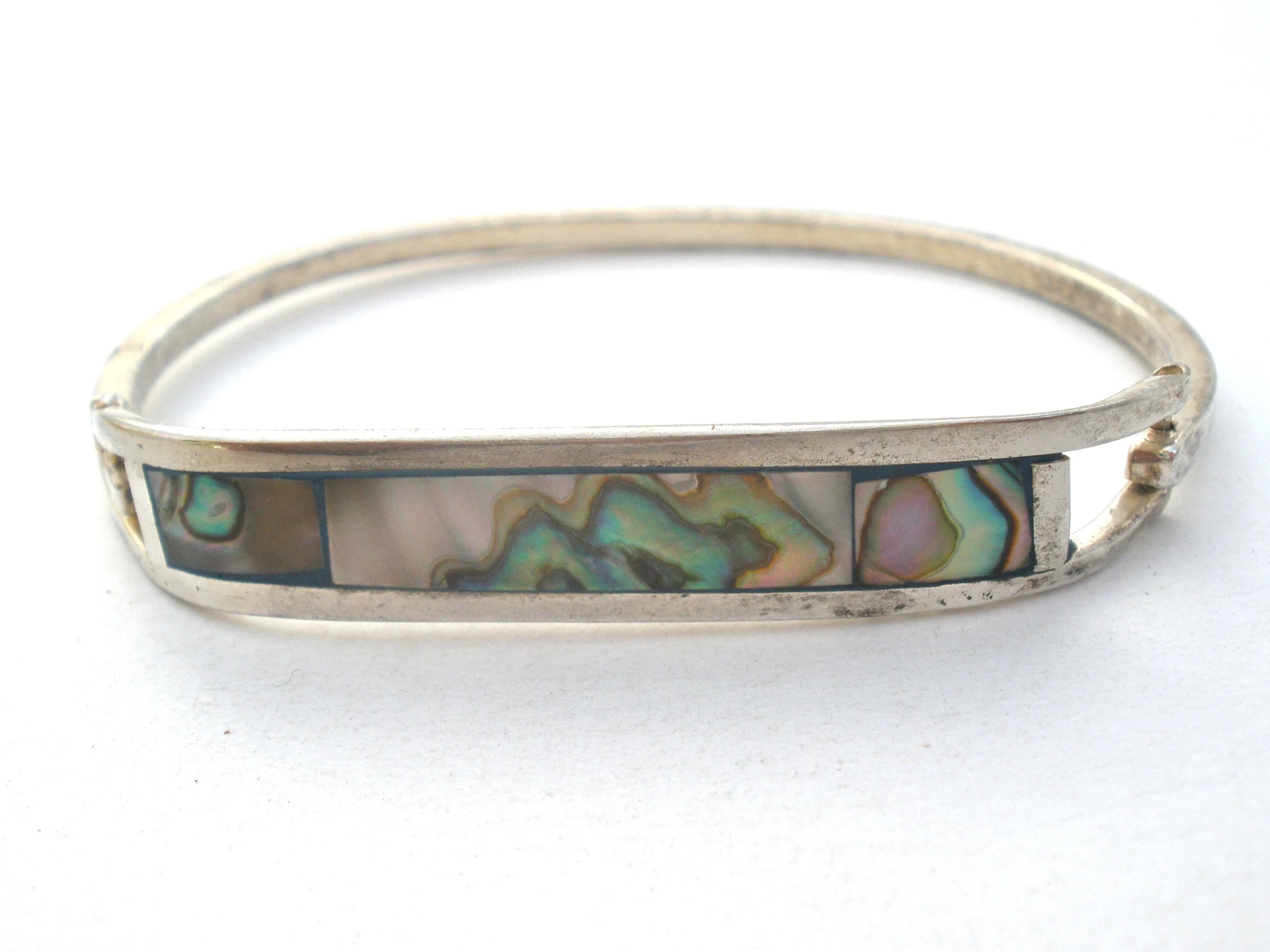 Abalone Shell Bangle Bracelet Vintage