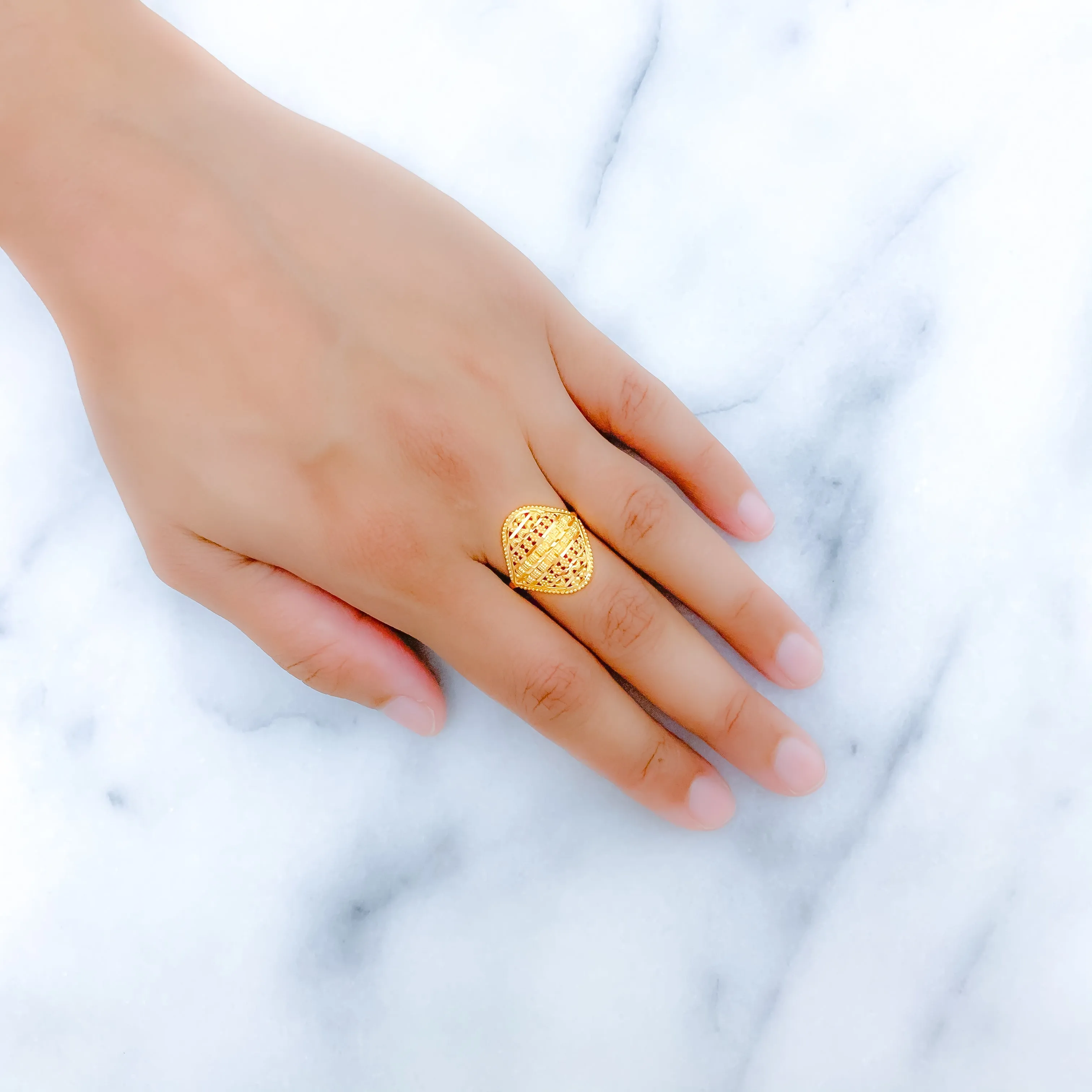 Adorned Modest Gold Ring