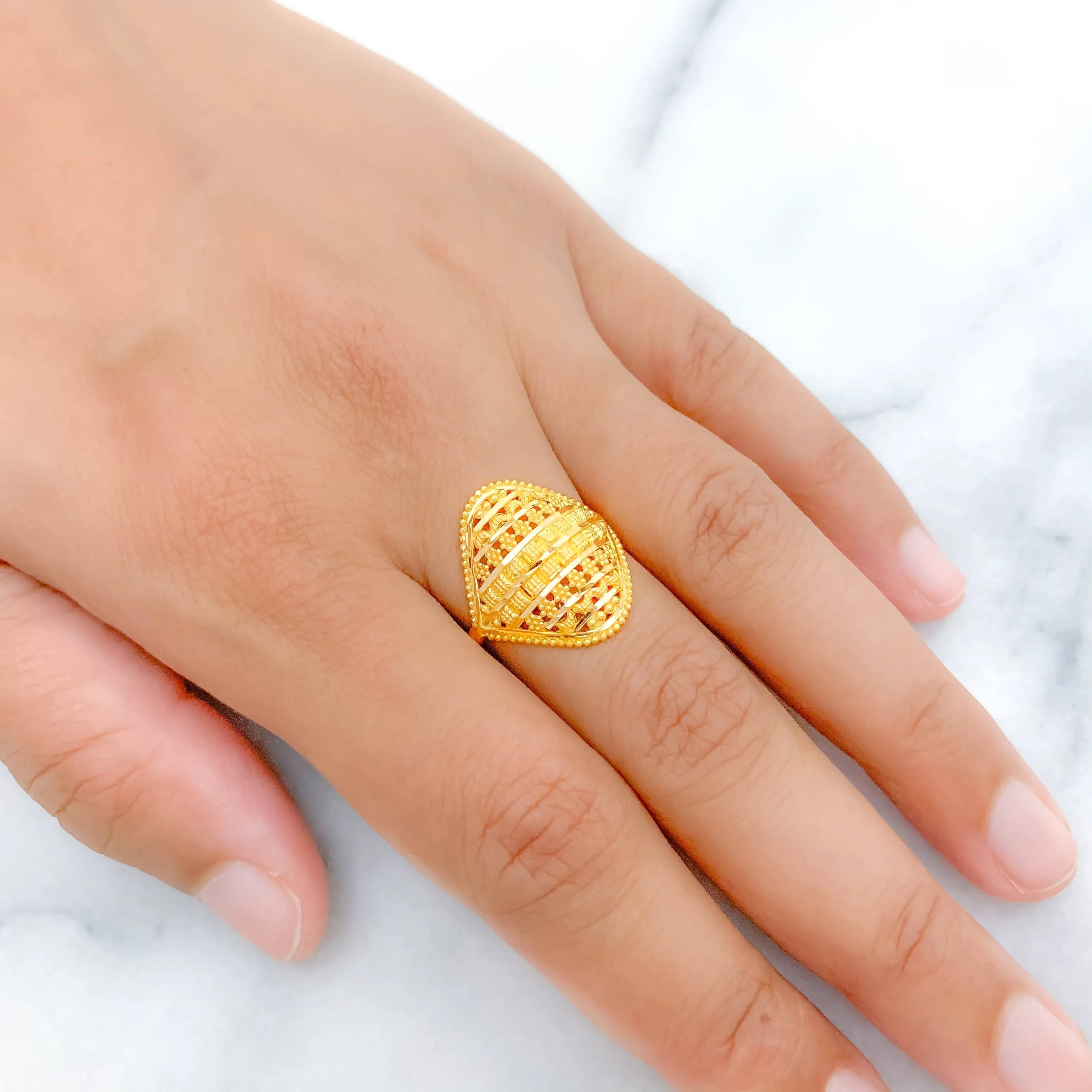 Adorned Modest Gold Ring