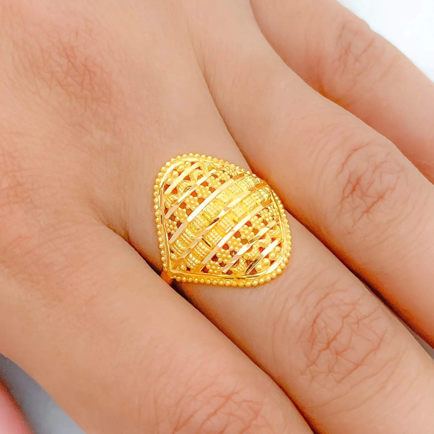 Adorned Modest Gold Ring