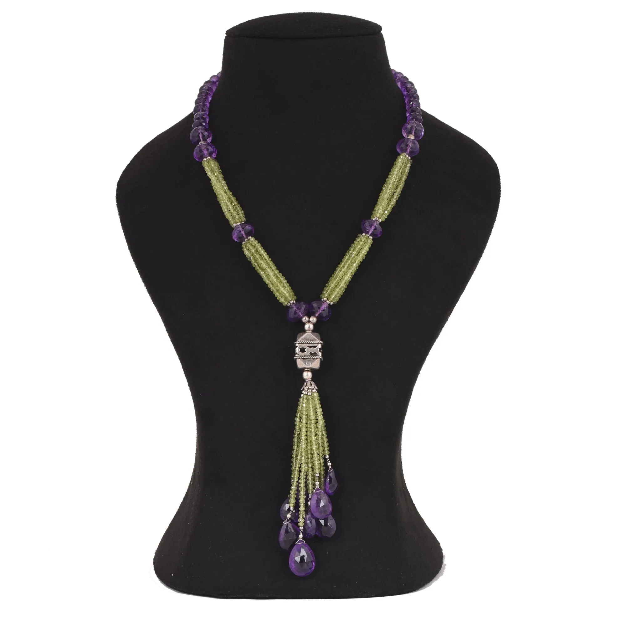 Amethyst Peridot Silver Necklace