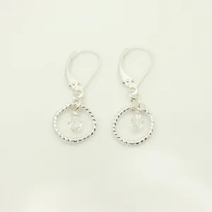 April - "Diamond" Crystal Birthstone Sterling Silver Earrings