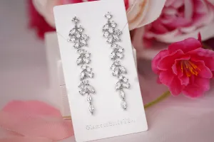 Ashley - Long Statement Crystal Earrings