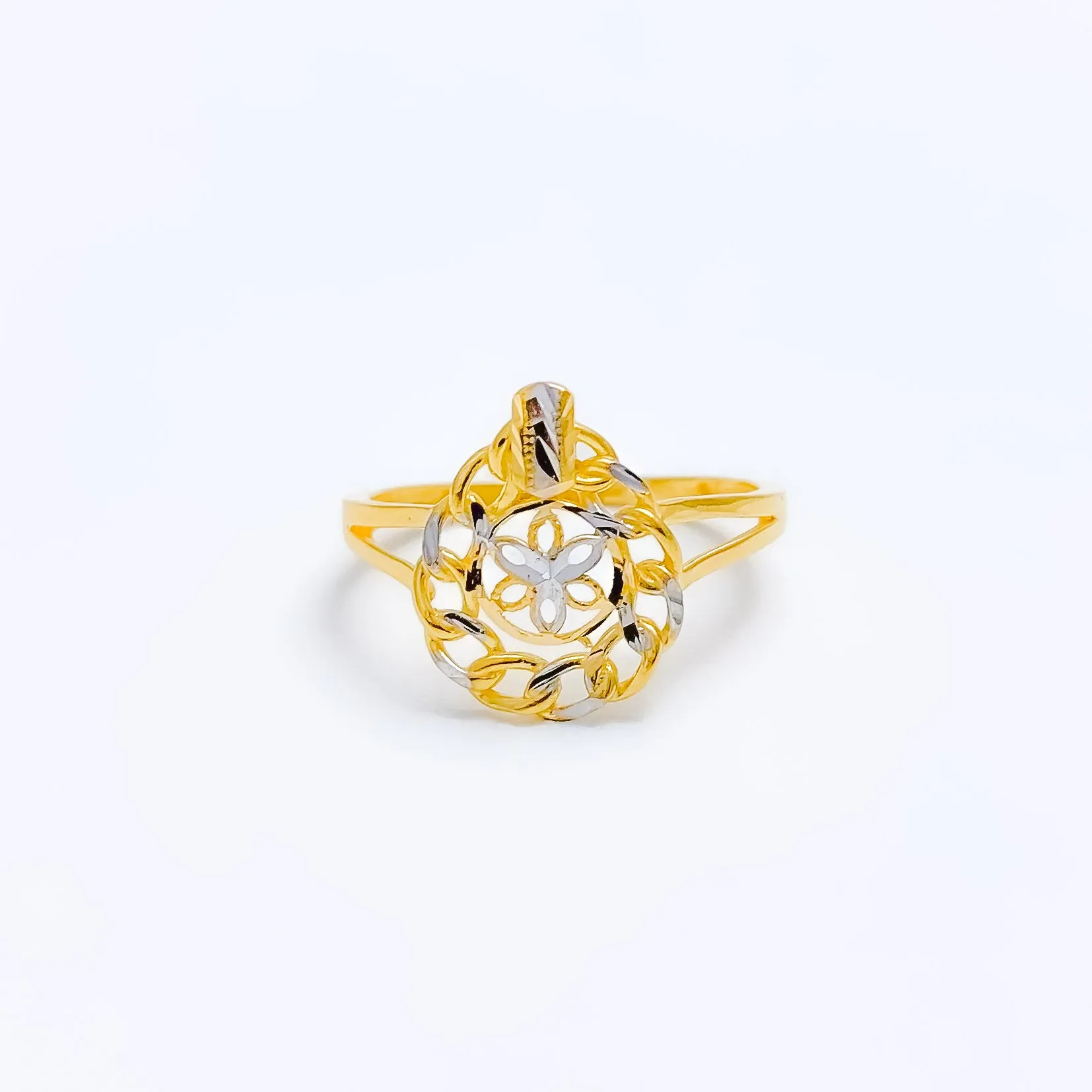 Attractive Dual Tone Flower Ring