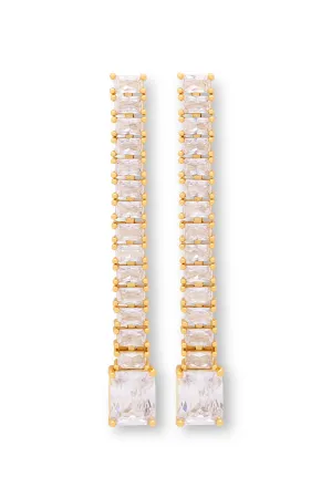 Baguette Drop Earrings - Clear