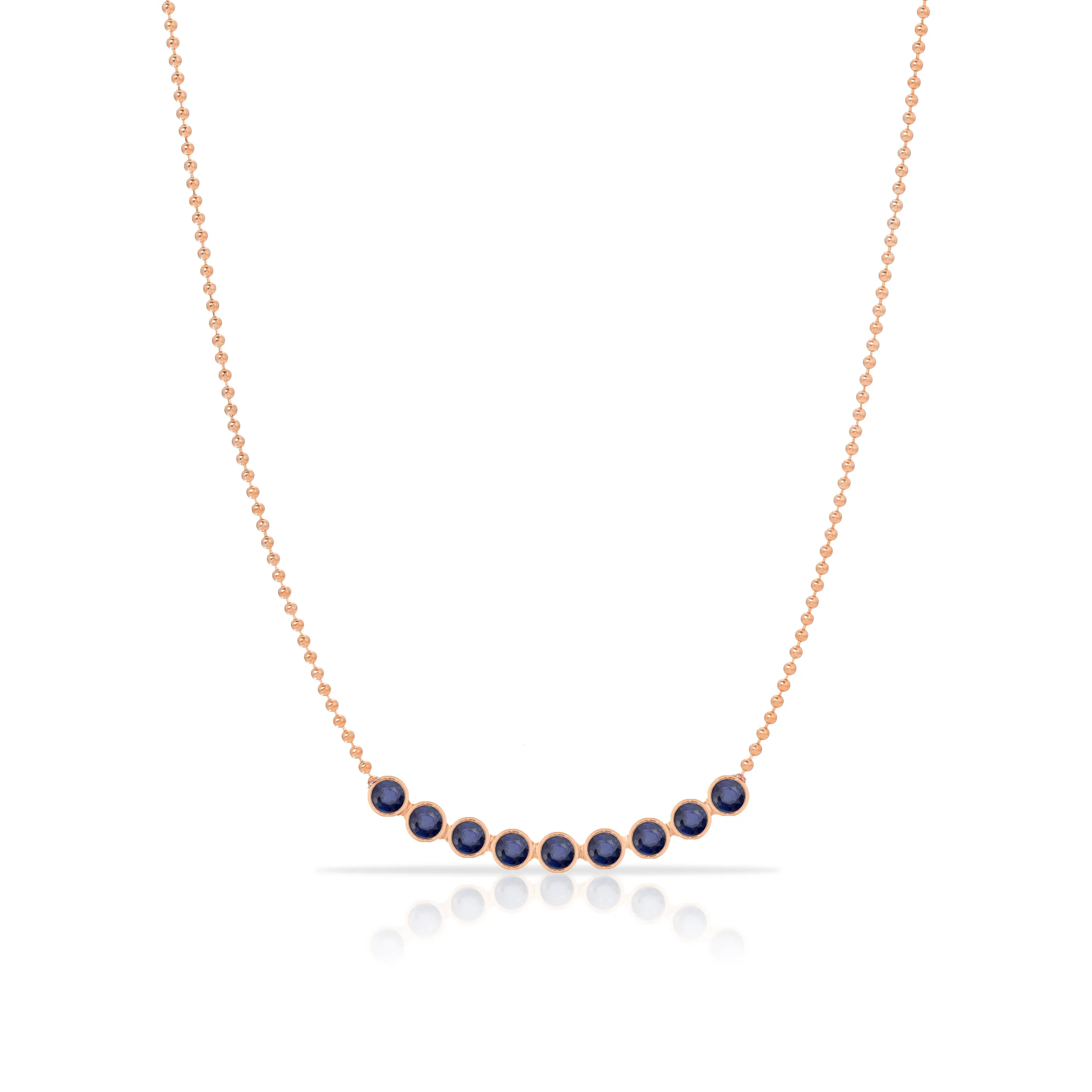 Birthstone Arc Layering Necklace - Rose Gold