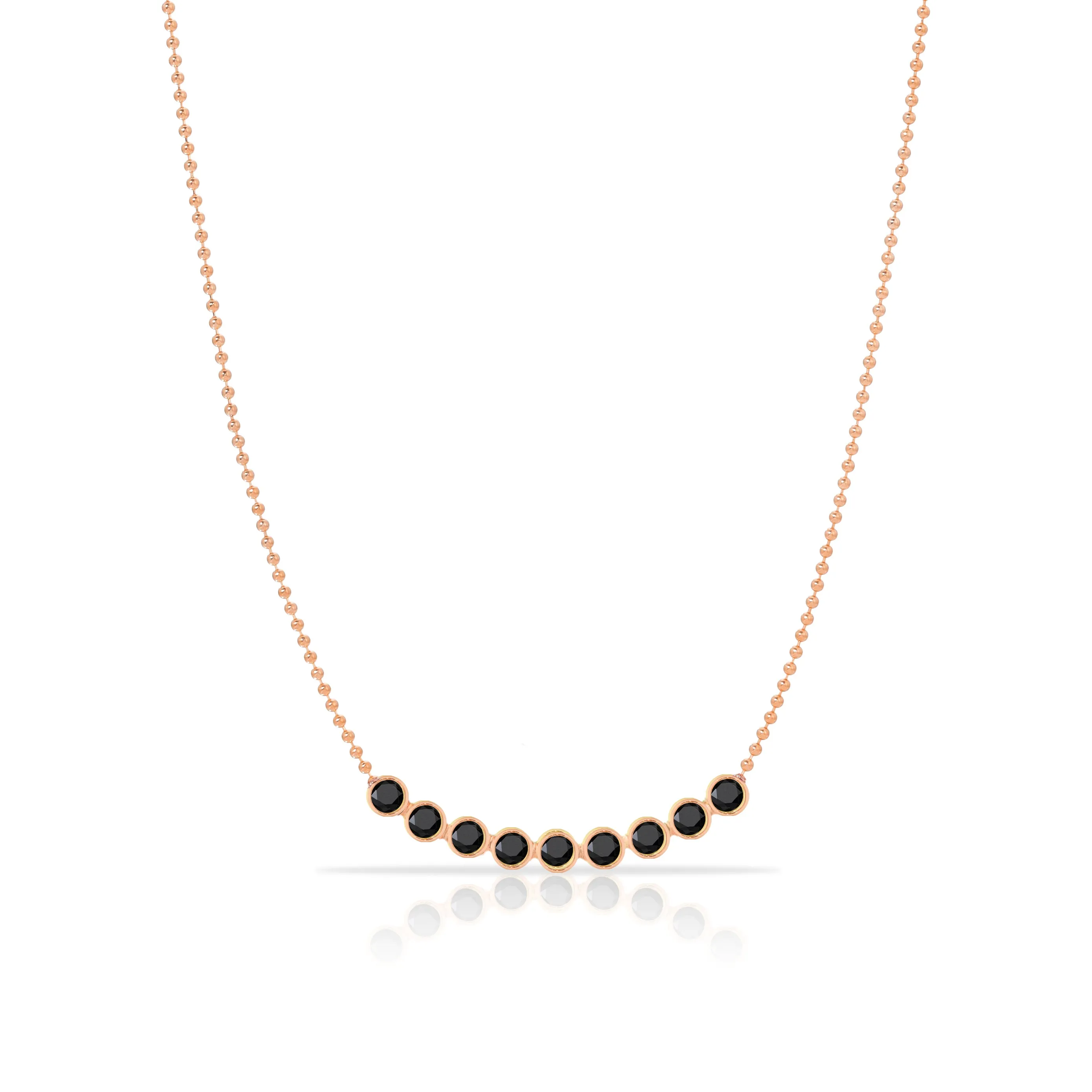 Birthstone Arc Layering Necklace - Rose Gold