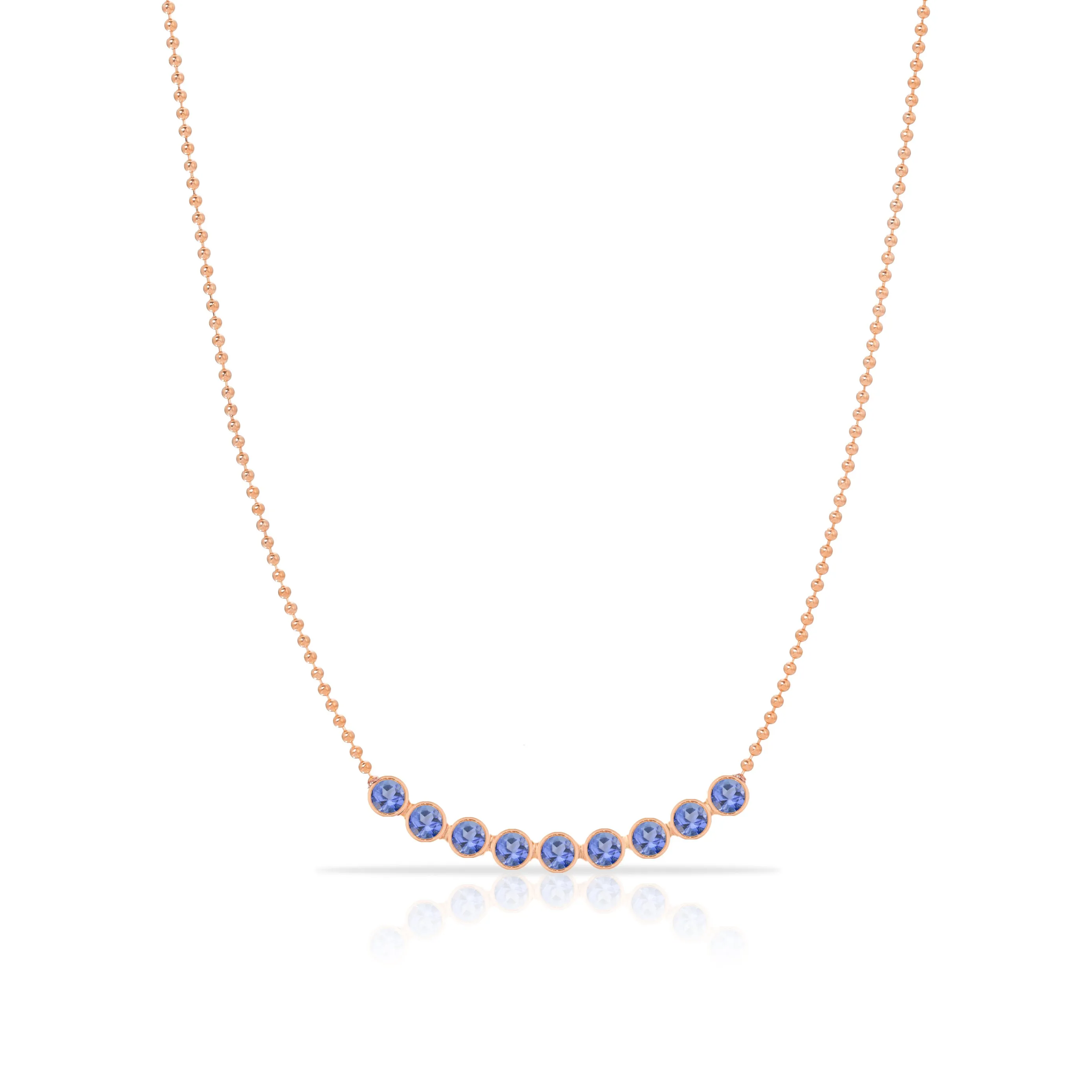 Birthstone Arc Layering Necklace - Rose Gold