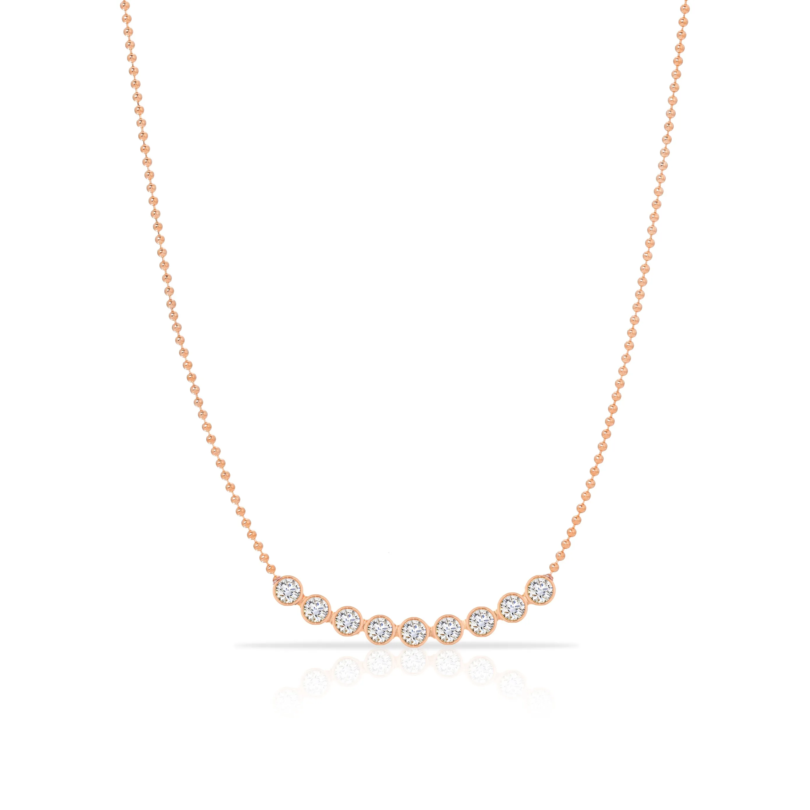 Birthstone Arc Layering Necklace - Rose Gold