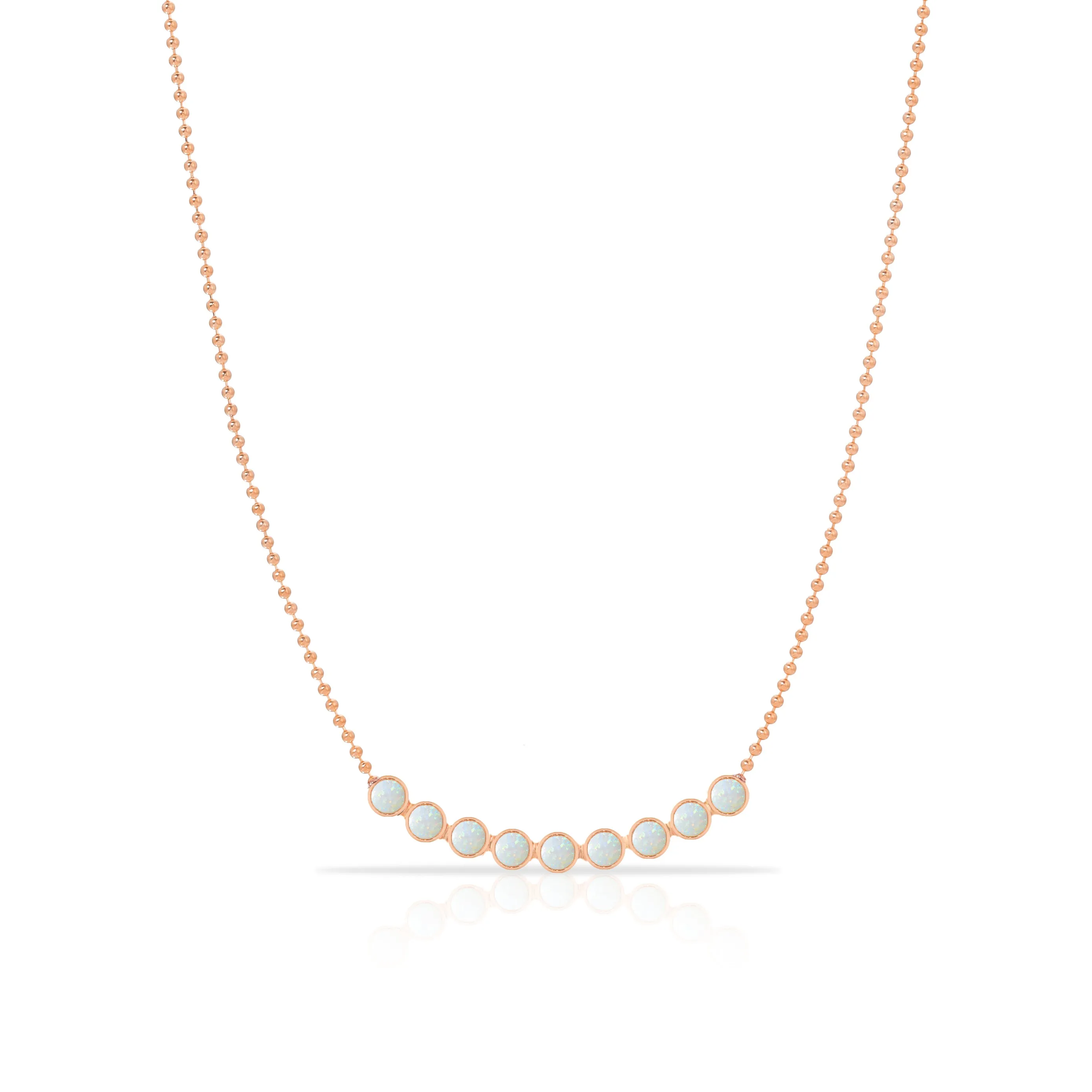 Birthstone Arc Layering Necklace - Rose Gold