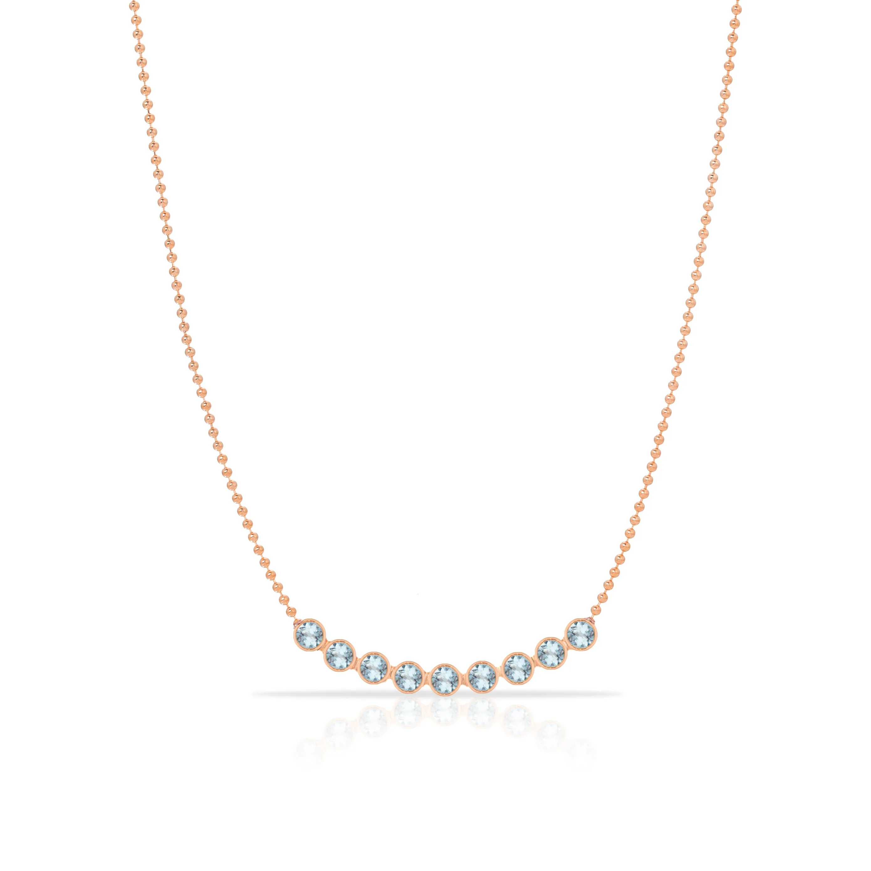 Birthstone Arc Layering Necklace - Rose Gold