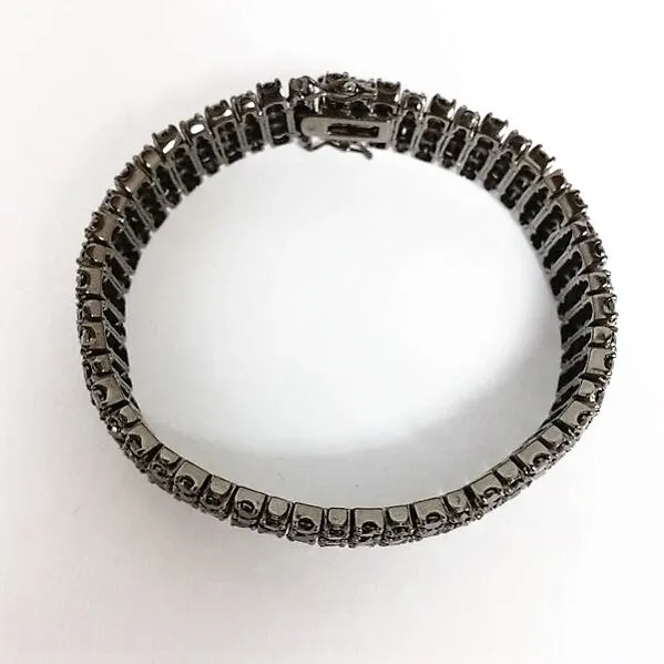 Black Cubic Zirconia Wide Bracelet