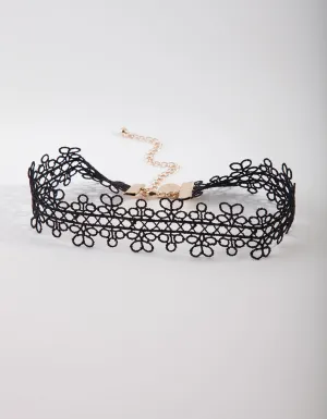 Black Lace Wide Choker