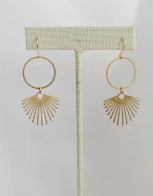 Brass Sunbeam Earrings