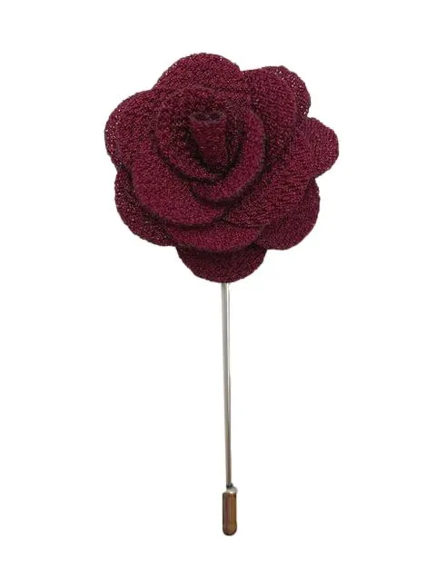 Burgundy Wine Lapel Flower Pin