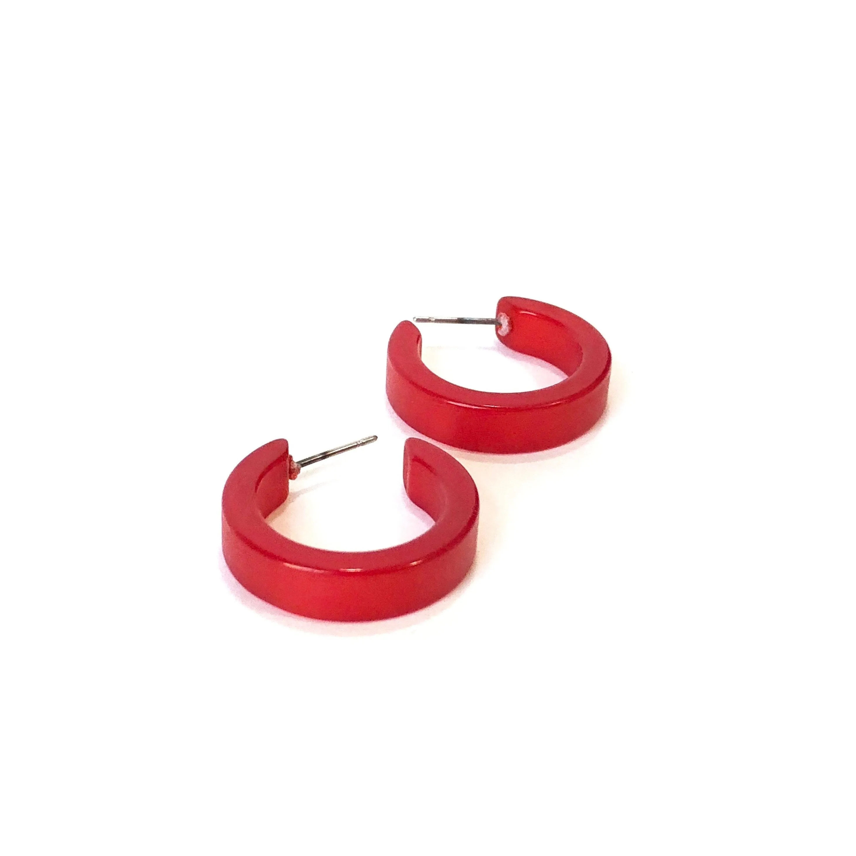 Cherry Red Moonglow Mini Classic Hoop Earrings