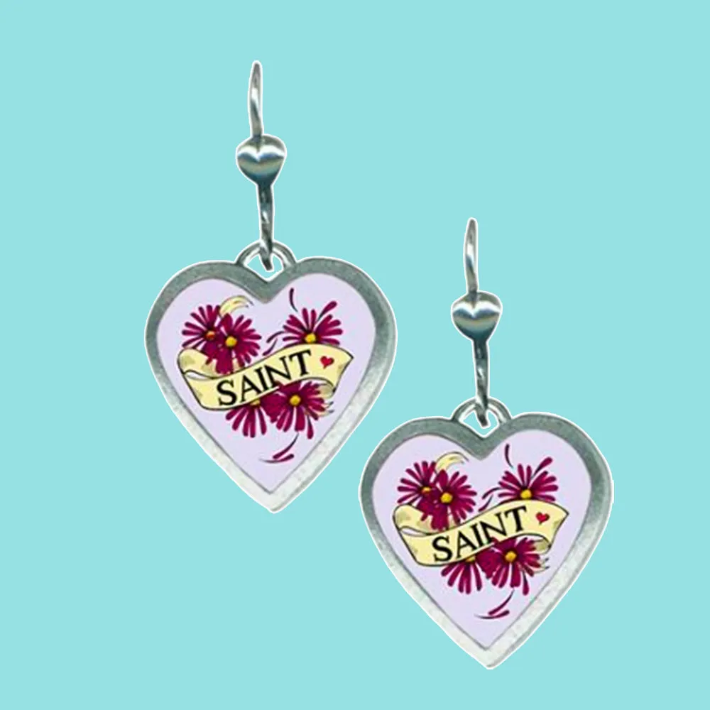 Classic Hardware Heartware Saint Dangle Earrings