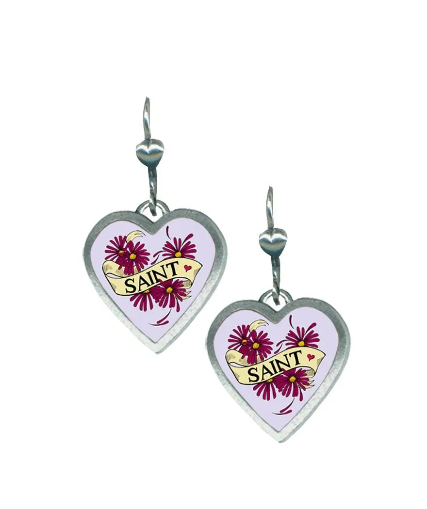 Classic Hardware Heartware Saint Dangle Earrings