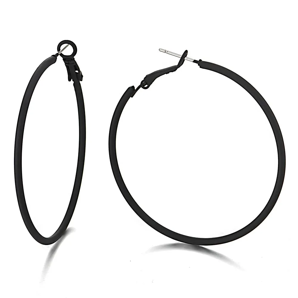 Classic Large Circle Statement Hoop Huggie Hinged Stud Earrings