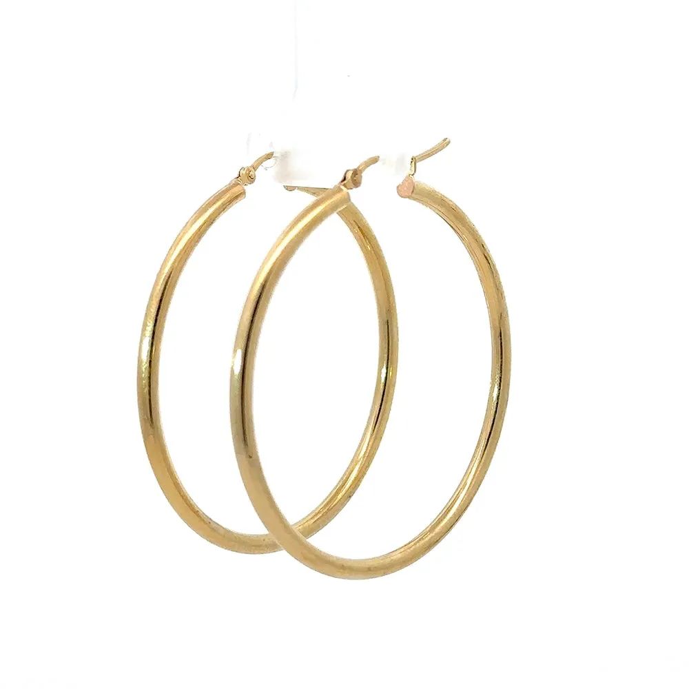 Classic Large Yellow Gold Hoop Earrings