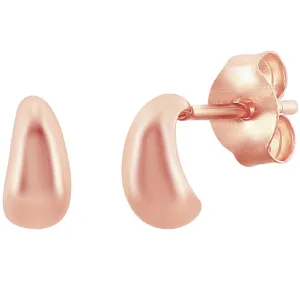 Classic Women's Earrings - Rose Plated Mini Half Hoop Post Back Closure | A-2609-RG