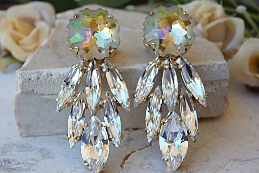 Cluster crystal earrings